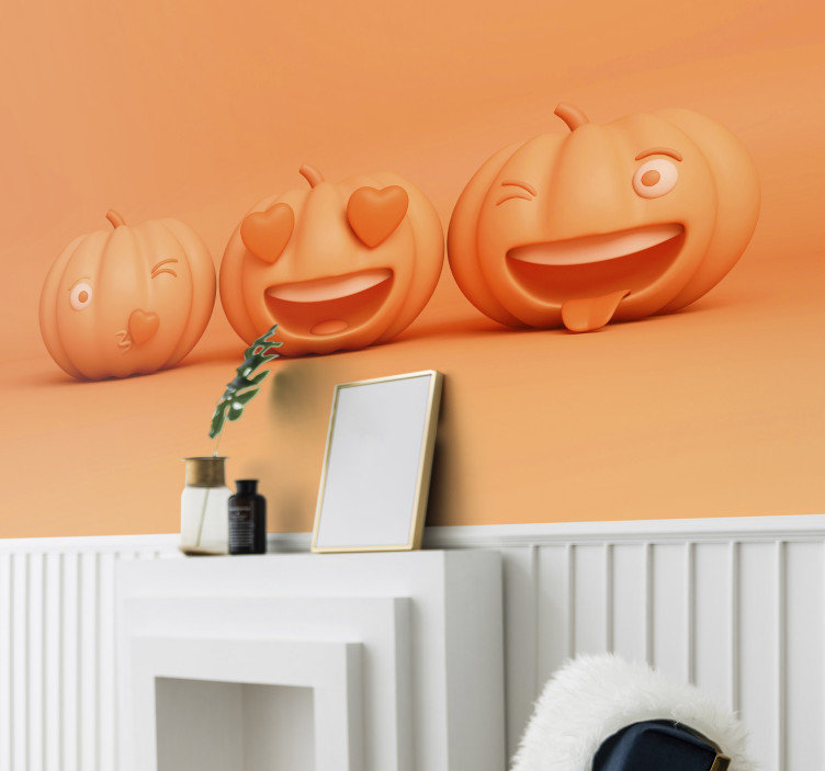 Tapisserie halloween drôles de visages de citrouille - TenStickers