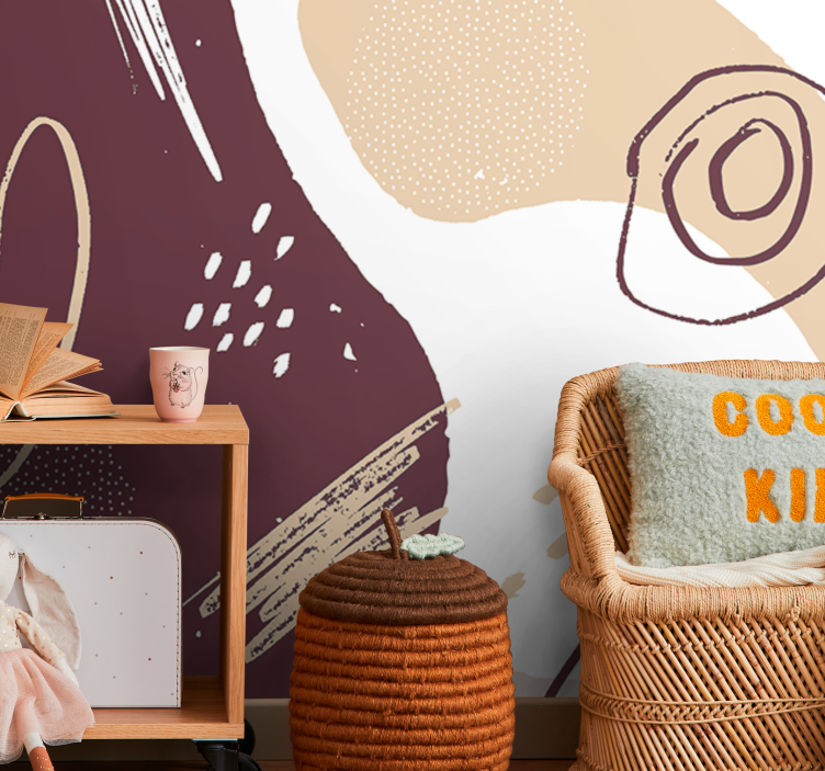 Tapisserie murale abstraite formes géométriques abstraites - TenStickers