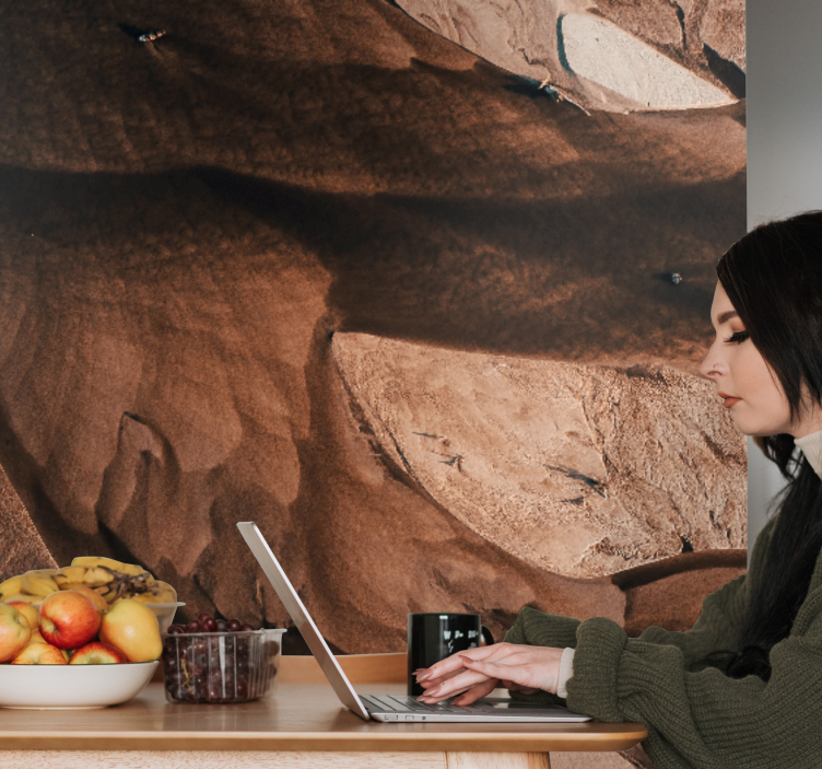 Tapisserie murale abstraite motifs de sable texturé - TenStickers