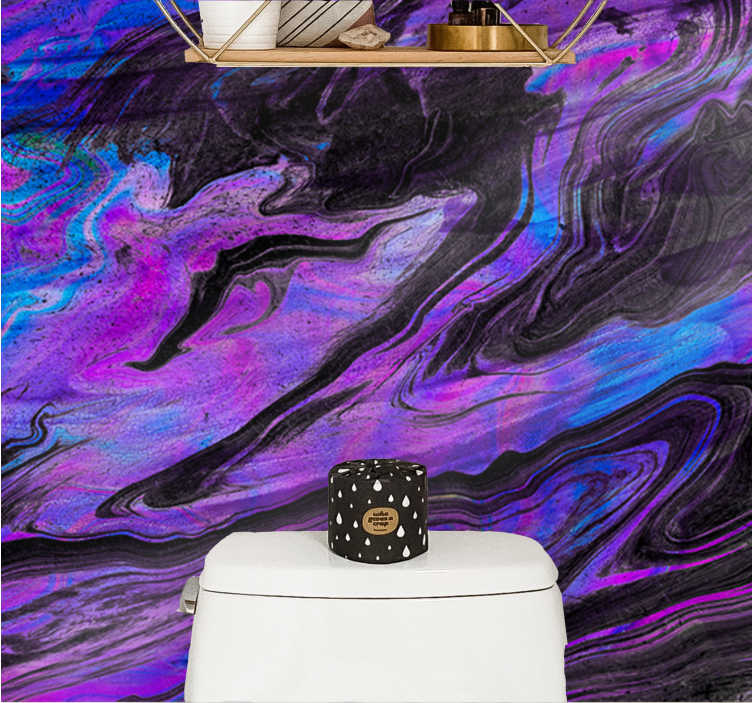 Tapisserie murale abstraite motifs violets tourbillonnants - TenStickers