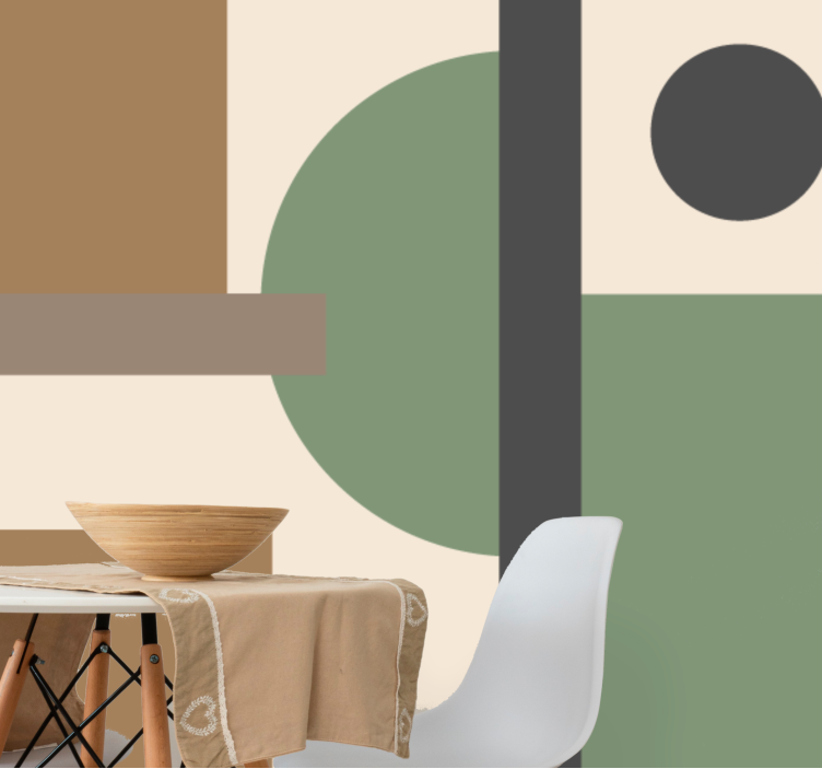 Tapisserie murale abstraite organisation géométrique - TenStickers