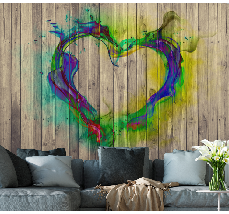 Tapisserie murale amour conception de coeur vibrant - TenStickers