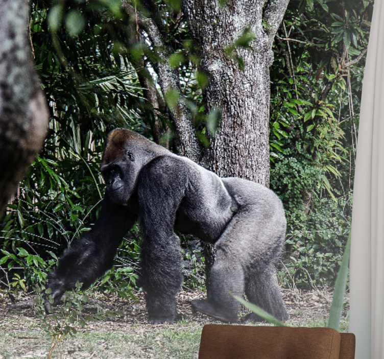 Tapisserie murale animaux gorille majestueux déambulant - TenStickers