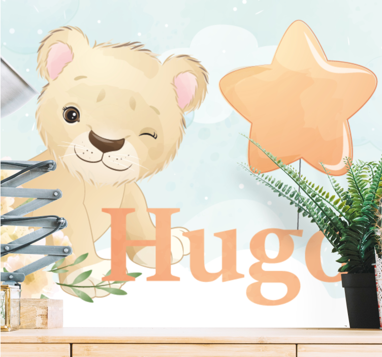 Tapisserie murale animaux lion mignon - TenStickers