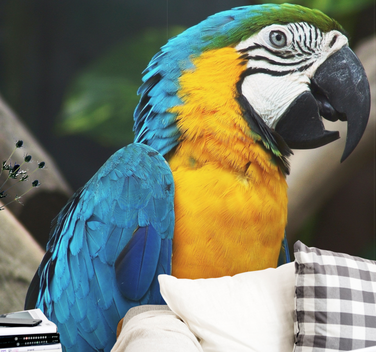 Tapisserie murale animaux portrait d'oiseau ara - TenStickers