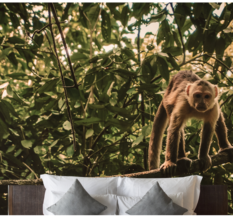 Tapisserie murale animaux singe sur une branche - TenStickers