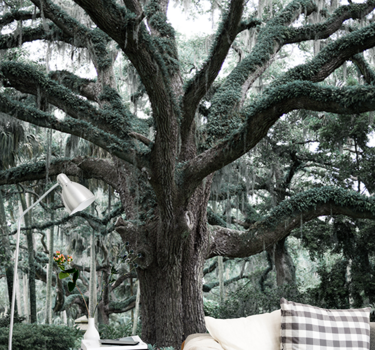 Tapisserie murale arbre branches de chêne majestueuses - TenStickers