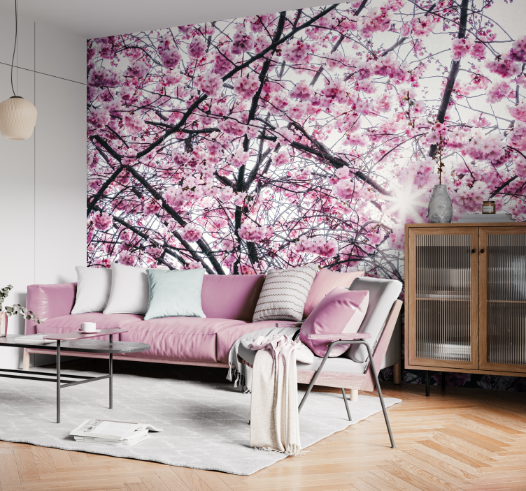 Tapisserie murale arbre fleurs de cerisier - TenStickers