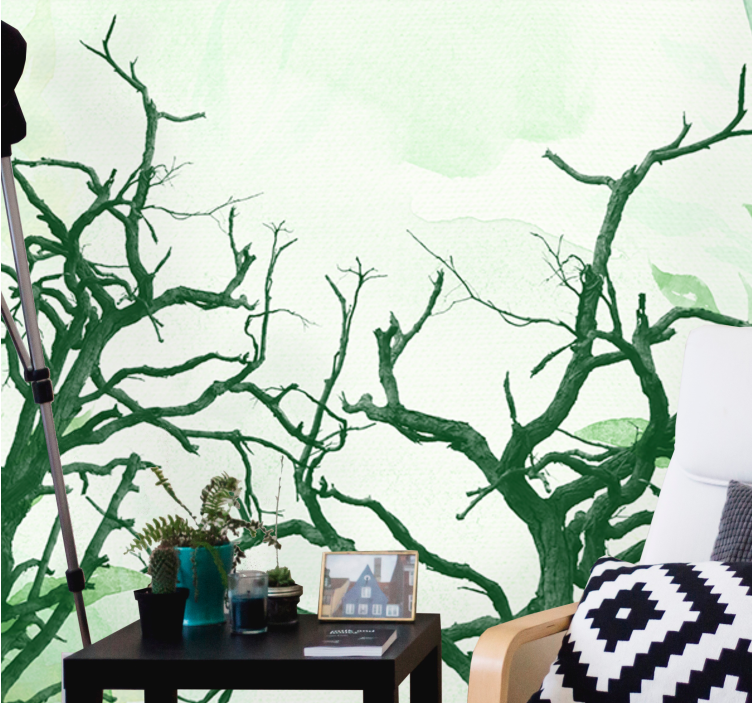 Tapisserie murale arbre silhouettes d'arbres détaillées - TenStickers