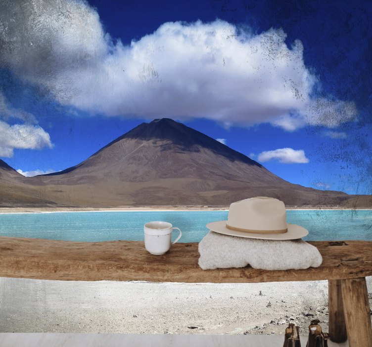 Tapisserie murale paysage perspective du lac alpin - TenStickers