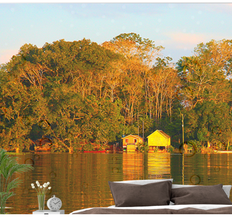 Tapisserie murale paysage reflet apaisant du décor aquatique - TenStickers