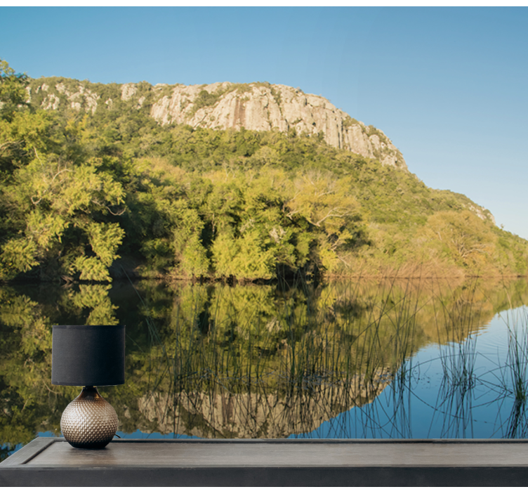 Tapisserie murale paysage scène de réflexion de montagne - TenStickers