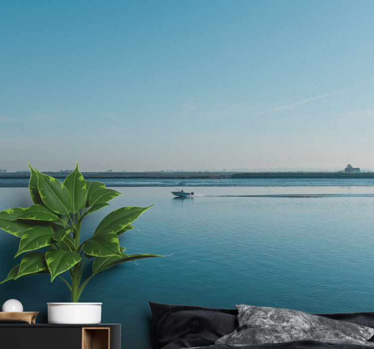 Tapisserie murale paysage scène d'eau tranquille - TenStickers