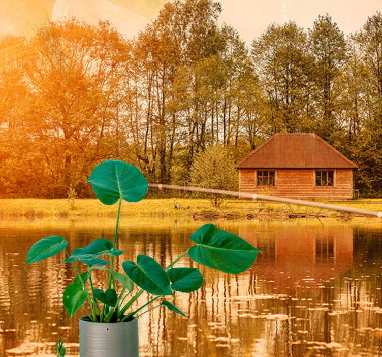 Tapisserie murale paysage vue sereine sur le lac - TenStickers