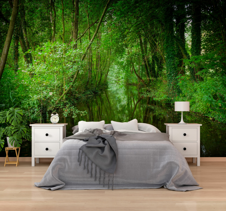 Tapisserie nature chemin enchanteur de verdure - TenStickers