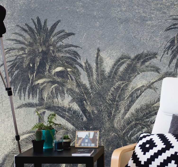 Tapisserie nature oasis de palmiers - TenStickers