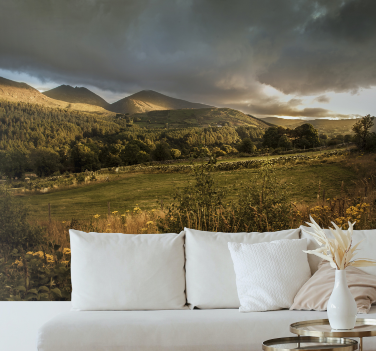 Tapisserie nature paysage de montagne serein - TenStickers