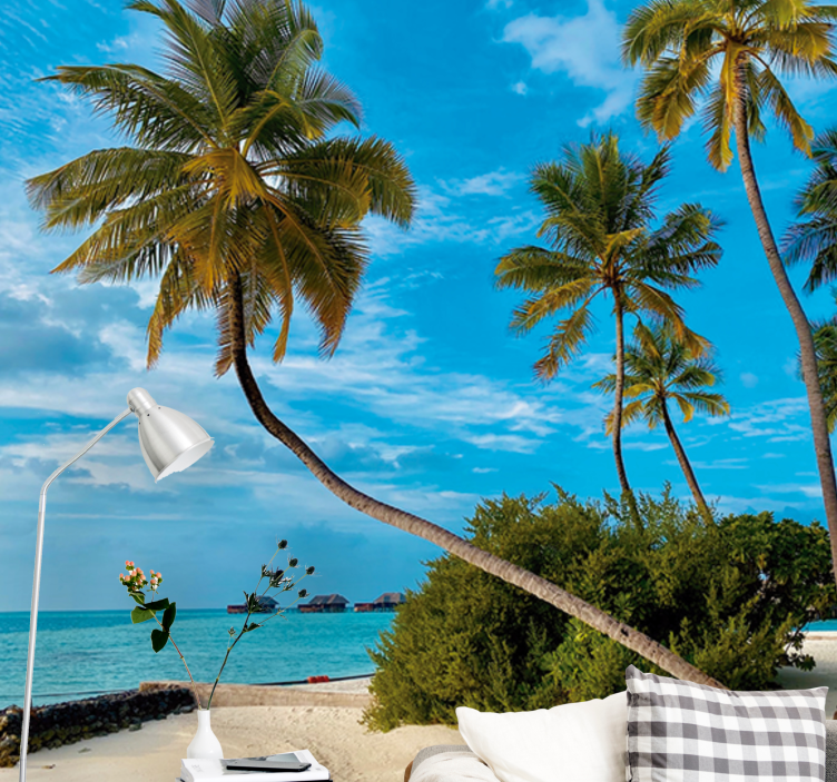 Tapisserie nature paysage tropical de palmiers - TenStickers