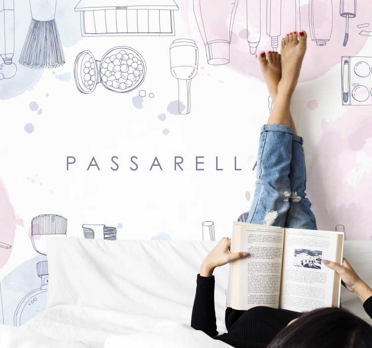 Tapisserie phrase essentiels de beauté stylés - TenStickers