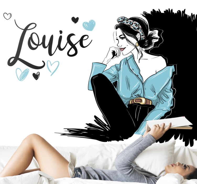Tapisserie phrase illustration femme stylée - TenStickers
