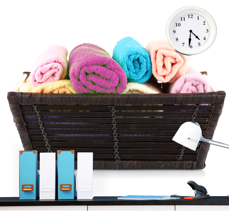 Tapisserie salle de bain serviettes roulées colorées - TenStickers