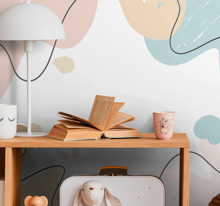 Papier peint salon Formes abstraites "style grunge" - TenStickers
