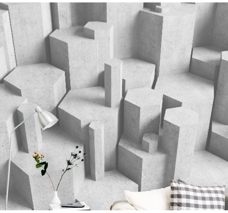 Tapisserie textures et motifs formes géométriques béton - TenStickers