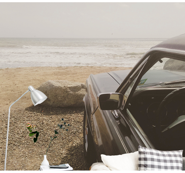 Tapisserie véhicules vue de voiture classique - TenStickers