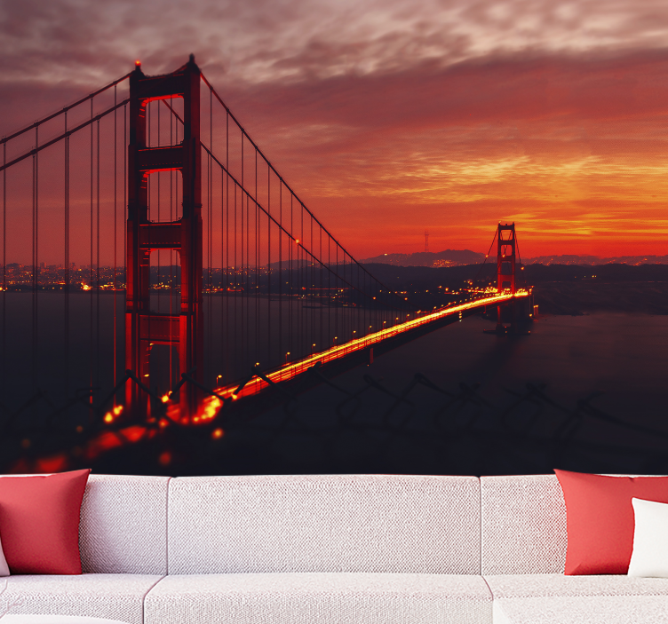 Tapisserie ville arche du golden gate - TenStickers