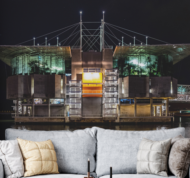 Tapisserie ville architecture urbaine futuriste - TenStickers