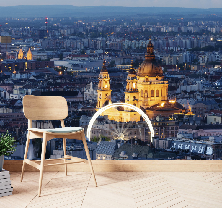 Tapisserie ville paysage nocturne historique de budapest - TenStickers