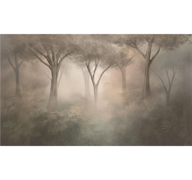 Tapisserie forêt bois sepia brumeux - TenStickers