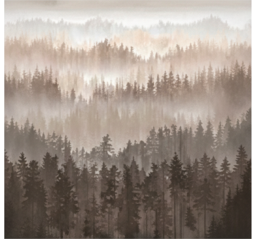 Tapisserie murale paysage couches de forêt en bois - TenStickers