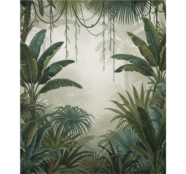 Tapisserie forêt retraite rétro dans la jungle - TenStickers