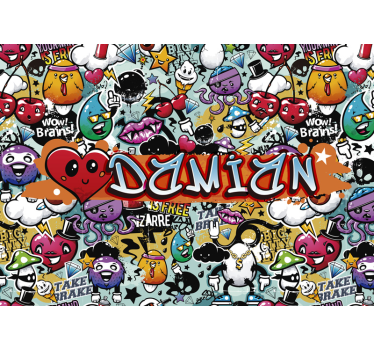Papier peint art différentes émoticônes - TenStickers