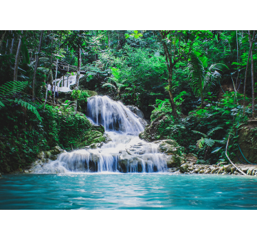 Tapisserie murale cascade d'une forêt tropicale - TenStickers