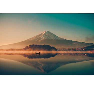 Tapisserie murale paysage reflet du mont fuji - TenStickers