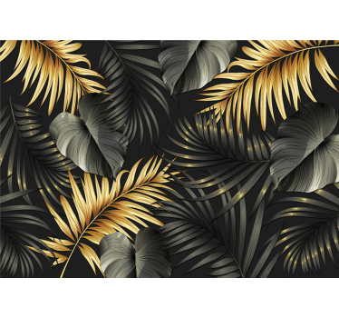 Photo murale de fleurs Effet 3d de plantes dorées - TenStickers