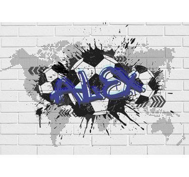 Papier peint football chambre graffiti art urbain - TenStickers