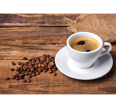 Photo murale Café sur une table en bois - TenStickers