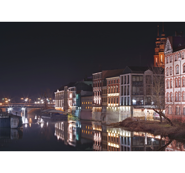 Papier peint mural ville et pays Opole nuit - TenStickers