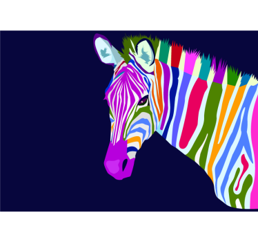 Photo murale d'animaux Zèbre multicolore - TenStickers