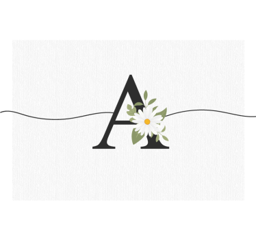 Photo murale de fleurs Marguerite initiale personnalisée - TenStickers
