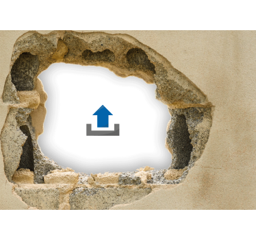 Papier peint effet 3D Mur cassé photo 3d personnalisable - TenStickers
