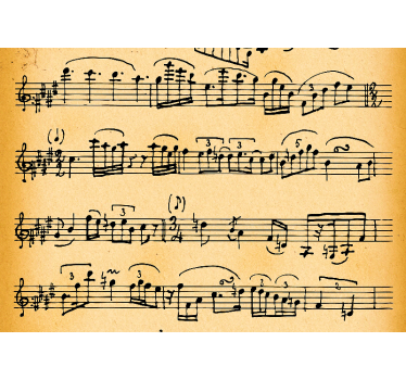 Papier peint musical Partition de musique ancienne - TenStickers