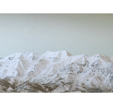 Tapisserie montagne paysage enneigé - TenStickers