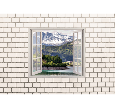 Tapisserie murale paysage Évasion en montagne - TenStickers