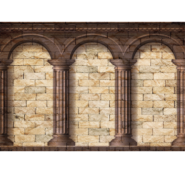 Papier peint brique rouge Porte de balcon sur mur de briques - TenStickers