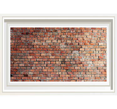 Papier peint brique rouge Mur de briques avec cadre - TenStickers