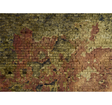 Papier peint brique rouge Mur de briques ancien et endommagé - TenStickers